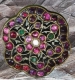 Classical Gold Brooch studdedded with Red Burmese Rubies Emerald and White Sapphire Ninetieth CE.
