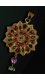 Classical Gold Lotus Pendant Studded with Red Burmese Rubies and Emeralds.