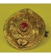 Ancient Gold Pendant Studded with Ruby in temple designe.