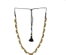 Vintage Gold Bead Necklace with Dholki shaped Amulets.