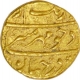 Gold Mohur Coin of Aurangzeb Alamgir of Surat Mint.