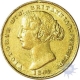 Gold Sovereign Coin of Victoria Queen of Australia of Sydney mint 1861.