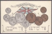 Coin Card with Viceroy King Edward VII and Victoria Queen Flag of India. 
