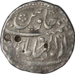 Silver One Rupee Coin  of Aurangzeb alamgir of Dar ul jihad haiderabad julus top mint.