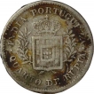 Silver Quarter Rupia Coin of Luiz I of Goa of Portuguese India.