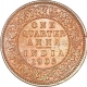 Copper One Quarter Anna Coin of King Edward VII of Calcutta Mint 1906.