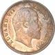 Bronze One Quarter Anna Coin of King Edward VII of Calcutta Mint of 1907.