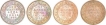 Bronze One Quarter Anna Coins of King George V and King George VI of Calcutta and Bombay Mint of different Year.