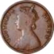 Copper Half Anna Coin of Bombay Mint of 1862.