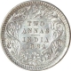 Silver Two Annas Coin of Victoria Empress  of Calcutta Mint of 1882.