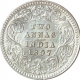 Silver Two Annas Coin of Victoria Empress of Calcutta Mint of 1897.