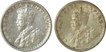 Silver Two Annas Coins of King George V of Calcutta Mint of different  Year.