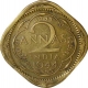 Nickel Brass Two Annas Coin of King George VI of Lahore Mint of 1944.