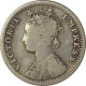 Silver Quarter Rupee Coin of Victoria Empress of No Mint Mark of 1886.