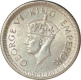 Silver Quarter Rupee Coin  of King George VI of Calcutta Mint of 1942.