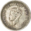 Silver Half Rupee Coin of king George VI of Lahore Mint of 1943.