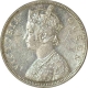 Silver One Rupee Coin of Victoria Queen of Calcutta Mint of 1862.