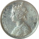 Silver One Rupee Coin of Victoria Queen of Bombay Mint of 1862.