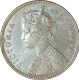 Silver One Rupee Coin of Victoria Empress of Calcutta Mint of 1877.