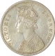 Silver One Rupee Coin of Victoria Empress of Calcutta Mint of 1887.