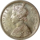 Silver One Rupee Coin  of Victoria Empress of Bombay Mint of 1887.