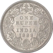 Silver One Rupee Coin of Victoria Empress of Bombay Mint of 1888.