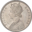 Silver One Rupee Coin of Victoria Empress of Bombay Mint of 1888.