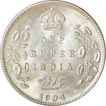 Silver One Rupee Coin of King Edward VII of Calcutta Mint of 1904.