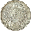 Silver One Rupee Coin of King George VI of Bombay Mint of 1943.