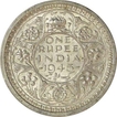 Silver One  Rupee Coin of King George VI of Bombay Mint of 1945.