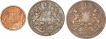 Lot of Three Copper Different Denomination Coins East India Company of Different Mint of 1835.