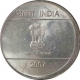 Error Steel Two Rupee Coin of Calcutta mint of Republic India of 2007.