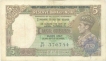 Five Rupees Bank Note of King George VI of Signed by C D Deshmukh.