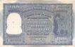 One Hundred Rupees Bank Note of Reserve Bank of India signed by B Rama Rau of Delhi Circle of  1951.