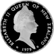 Silver One Dollar Coin of Elizabeth II of New Zealand.