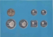 Set Seven Coins of Different Denominations of Dutch mint of Aruba.