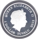 Silver One Dollar Proof Coin  of Elizabeth II of Tuvalu of 2012.