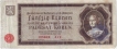 Fifty Korun Bank Note of Bohemia and Moravia of 1940.