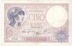 Five  Francs Bank Note of France of 1939.