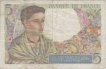 Five Francs Bank Note of France of 1943.