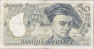 Fifty Francs Bank Note of France of 1988.