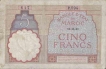 Five Dirhams Bank Note of Morroco of 1941.