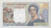 Twenty  Francs Bank Note of Banque de L Indochine Noumea of New Caledonia of Spain of 1963.