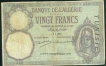 Twenty Francs Bank Note of Tunisie of 1939.