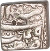 Silver Square Rupee Coin  of Akbar of Tatta Mint of Tir Month.