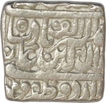 Silver Square Rupee Coin of Akbar of Urdu Zafar Qarin Mint.