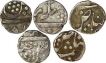 Silver Half Rupee Coins of Khande Rao of Baroda State.