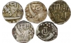 Silver Half Rupee Coins of Khande Rao of Baroda State.