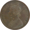 Copper Quarter Anna Coin of Victoria Empress of Bombay Mint of 1883.