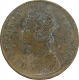 Copper Quarter Anna Coin  of Victoria Empress of Calcutta Mint of 1896.